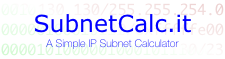 SubnetCalc.it - A Simple IP Subnet Calculator